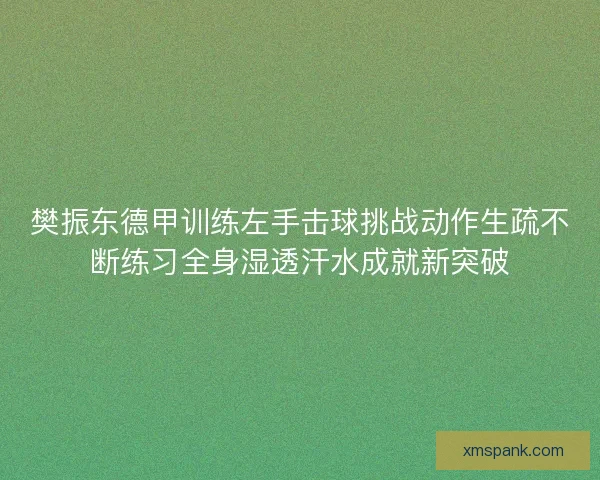 樊振东德甲训练左手击球挑战动作生疏不断练习全身湿透汗水成就新突破